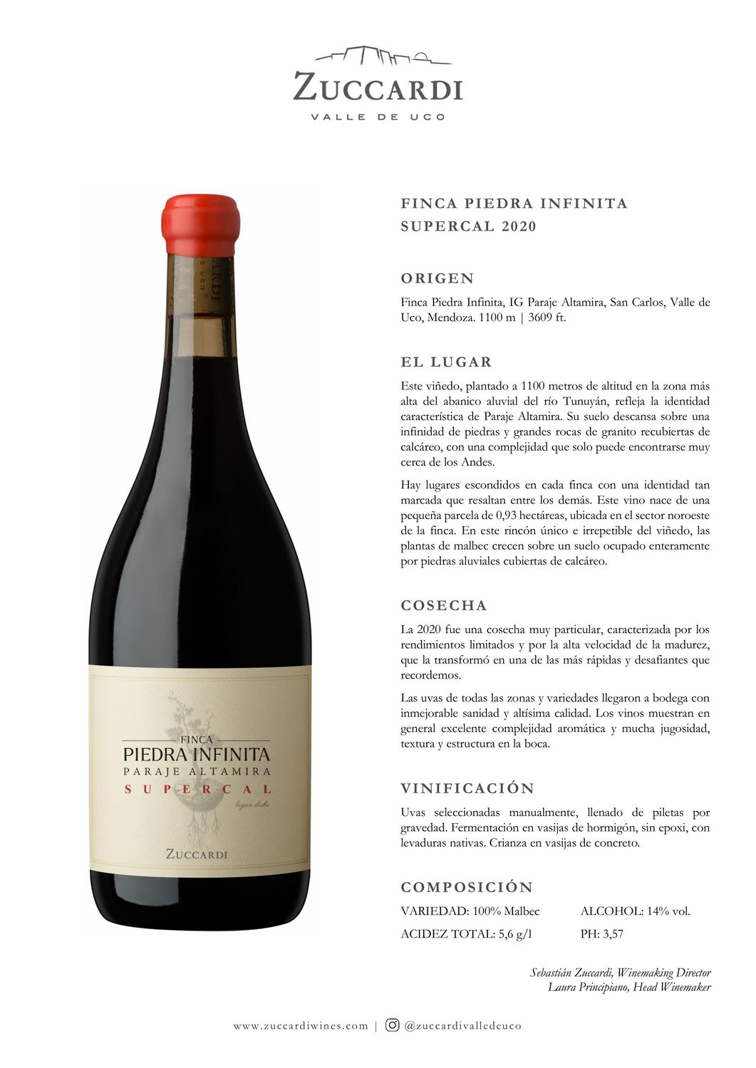Vino Zuccardi Supercal Malbec 2020 x750cc