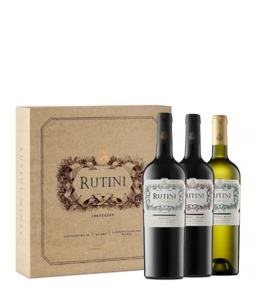 Estuche Rutini Cabernet- Malbec/Malbec/Sauvignon Blanc x3x750cc