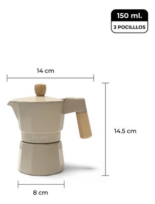 Cafetera Moka Sakura Aurora Latte 3 Pocillo
