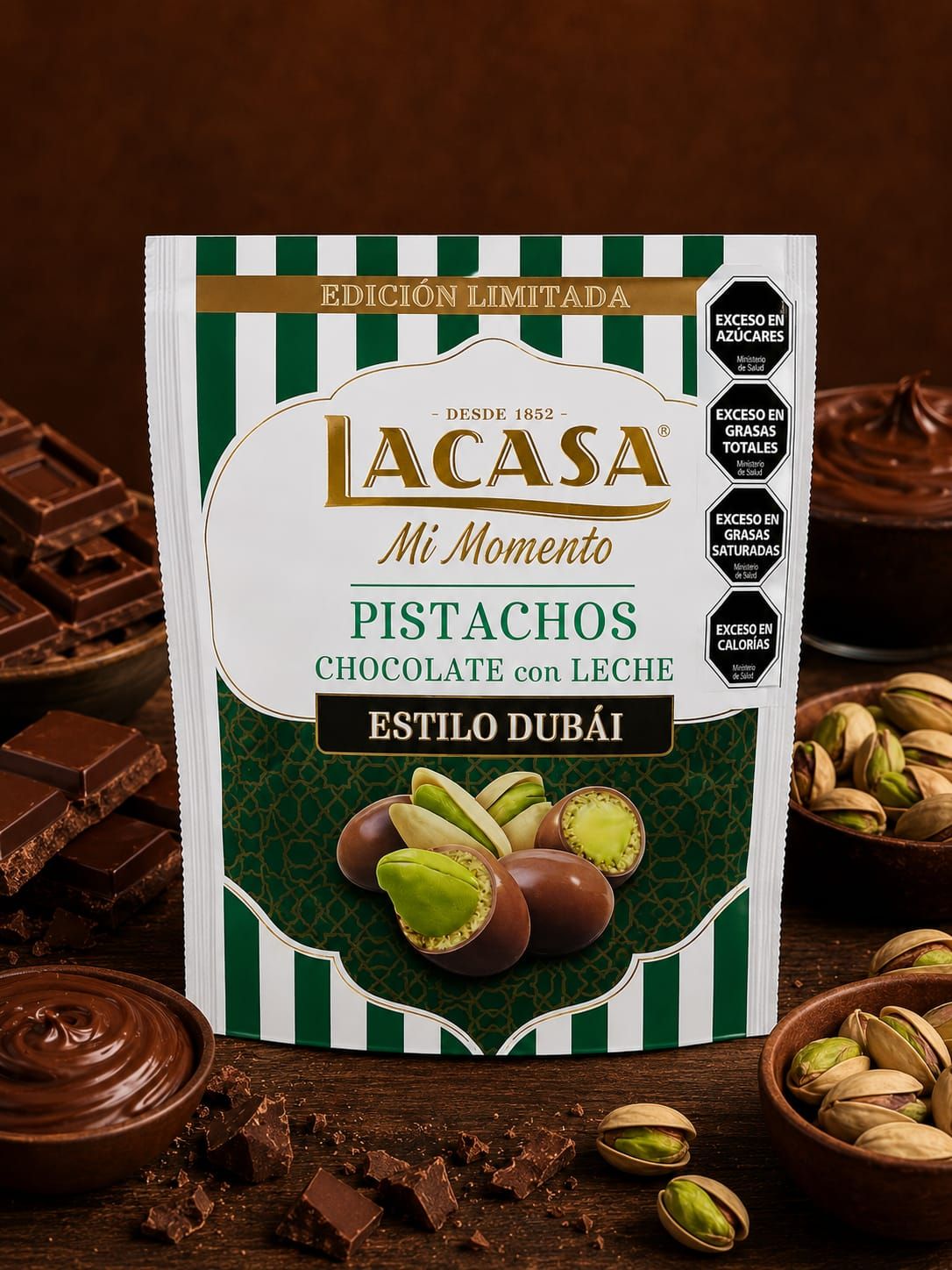 LaCasa Grageas Pistacho Dubai Chocolate con Leche x100gr