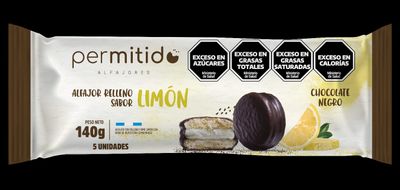Permitido Alfajor De Limon Con Chocolate x5x140Gr.