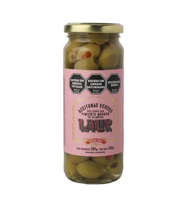 Laur Aceitunas Verdes Rellenas Con Morrón x200gr