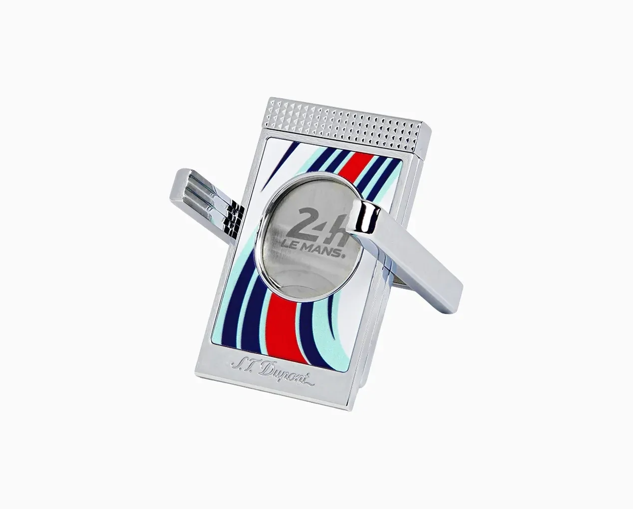 S.T. Dupont Cigar Cutter/Stand - Le Mans white/chrome