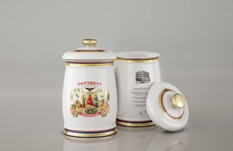 Partagas Porcelain Jar  for up to 25 cigars -  EMPTY