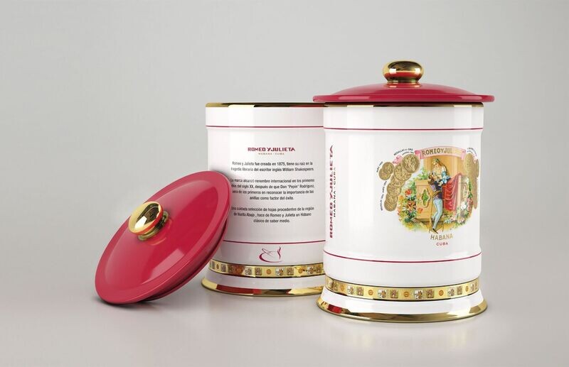 Romeo y Julieta Porcelain Jar  for up to 25 cigars -  EMPTY