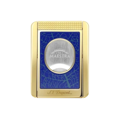 S.T. Dupont Cigar Cutter/Stand -Partagas Line Maestra blue/gold