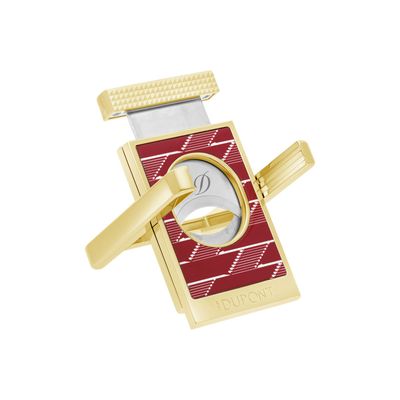 S.T. Dupont Cigar Cutter/Stand - Monogram gold/red S.T. Dupont Cigar Cutter/Stand - Monogram gold/red