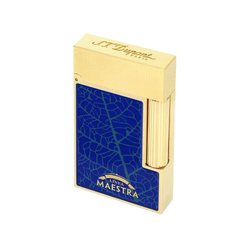 S.T. Dupont Lighter Ligne 2 Partagas Linea Maestra Blue/Gold S.T. Dupont Lighter Ligne 2 Partagas Linea Maestra Blue/Gold