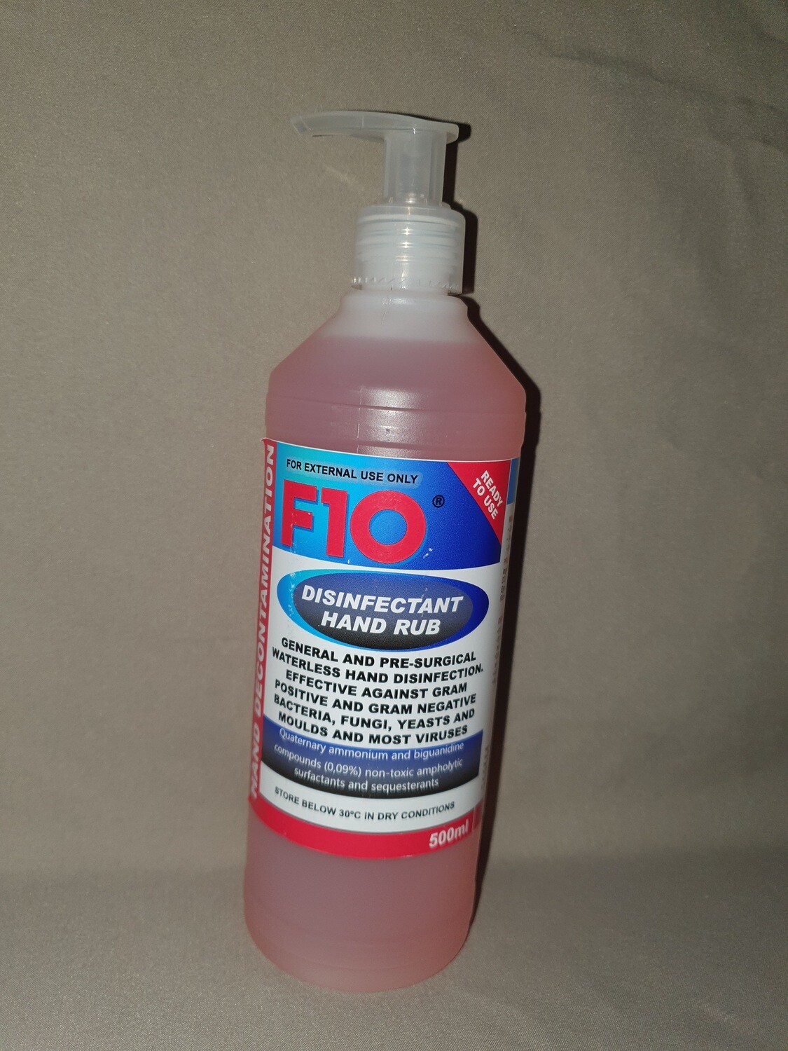 500ml Hand Rub sanitising F10