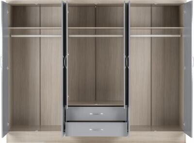 Nevada 2.3m 6 door wardrobe