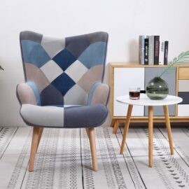 Taylor blue patchwork chair