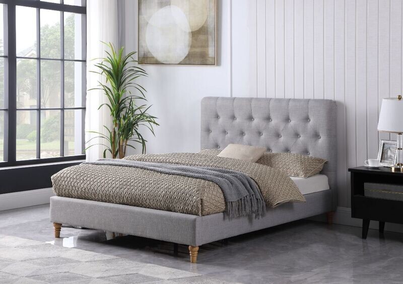 Davina bed ash grey
