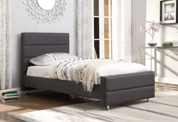 Tiffany bed charcoal grey