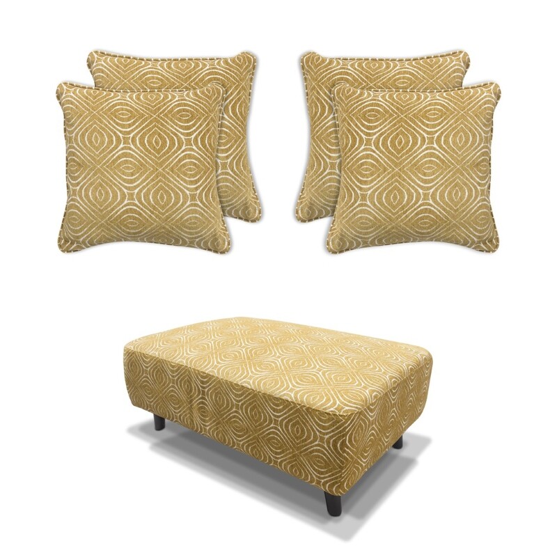 Poppy footstool with cushions x 4