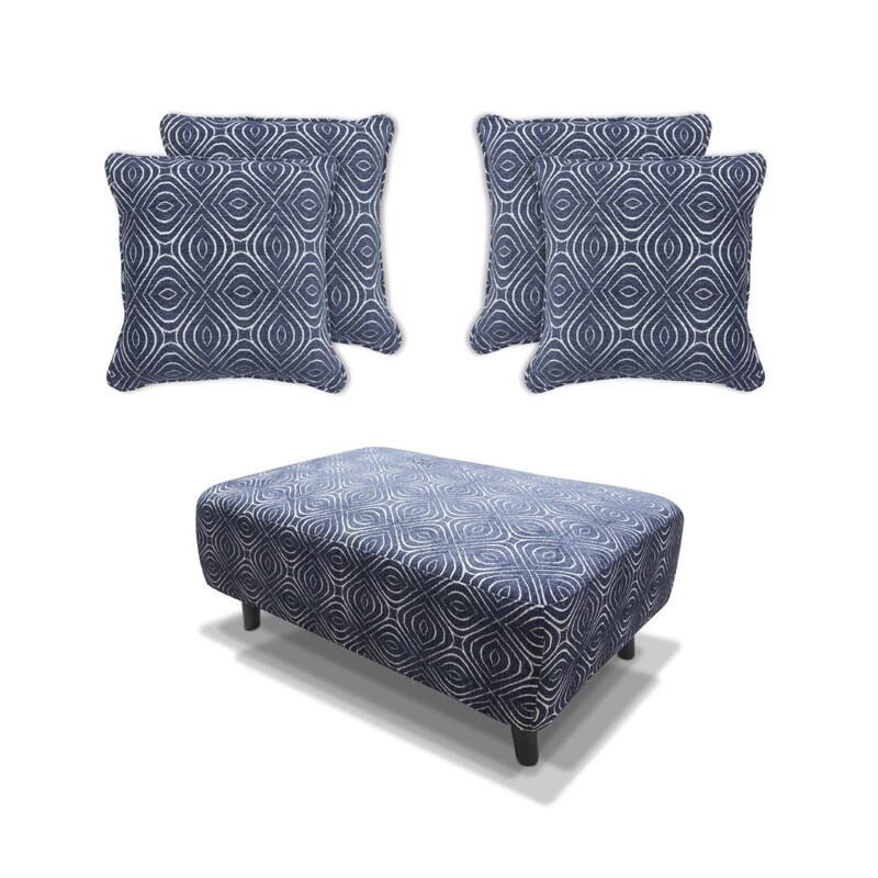Poppy footstool with cushions x 4