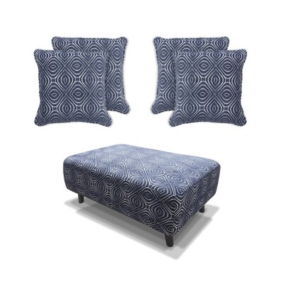 Poppy footstool with cushions x 4