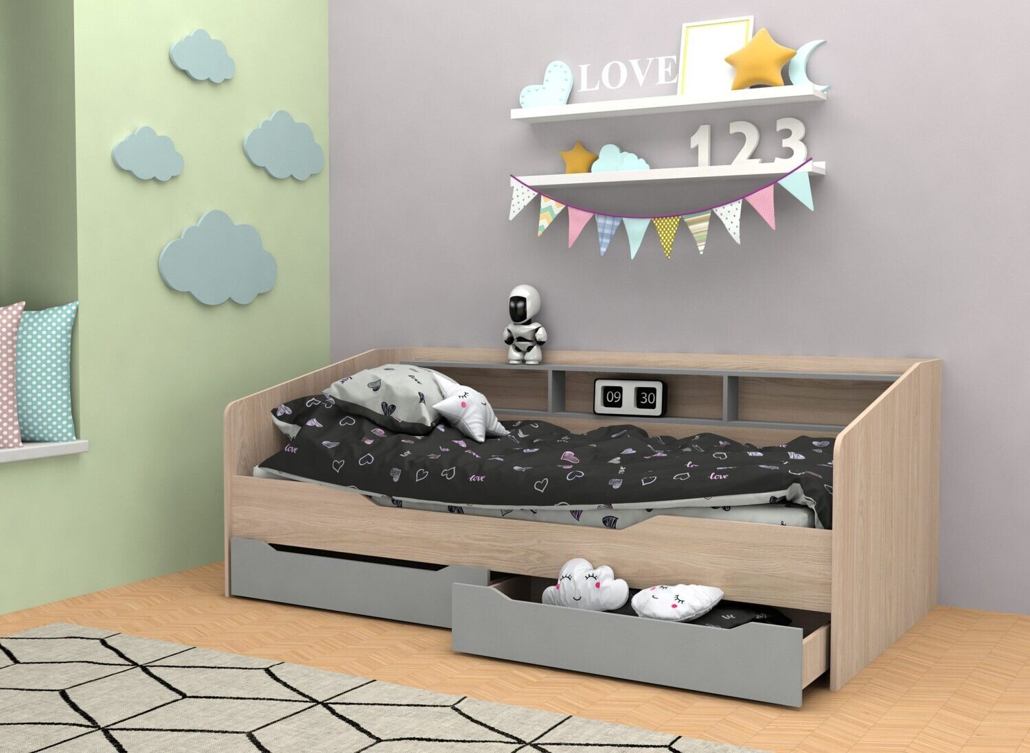 Sandy day bed with storage