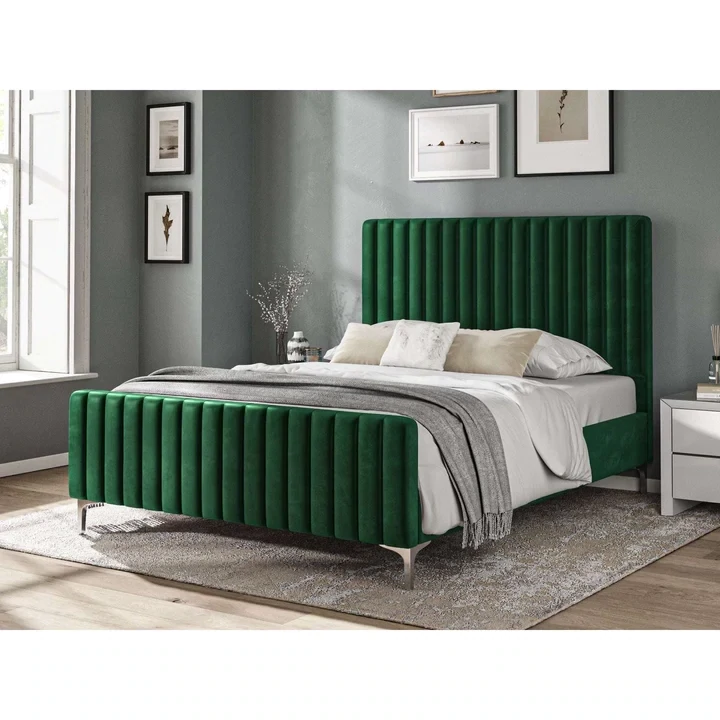 Anabel premium ribbed velvet bedframe (double or kingsize)