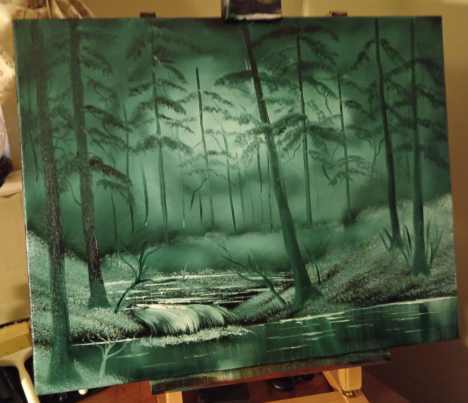 Emerald woodland river (Original oil on canvas 20in x 16in) SOLD SOLD