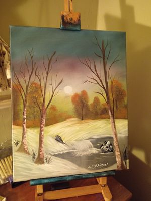 &quot;Snowy lake&quot; Original Irish art