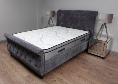 Swan sleigh bed grey