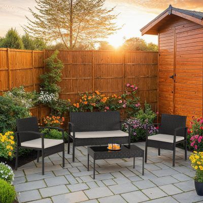 Cedar 4 Piece rattan garden set