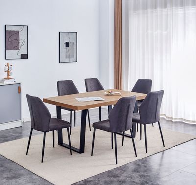 Austin dining set incl 6 chairs (Heat resistant top)