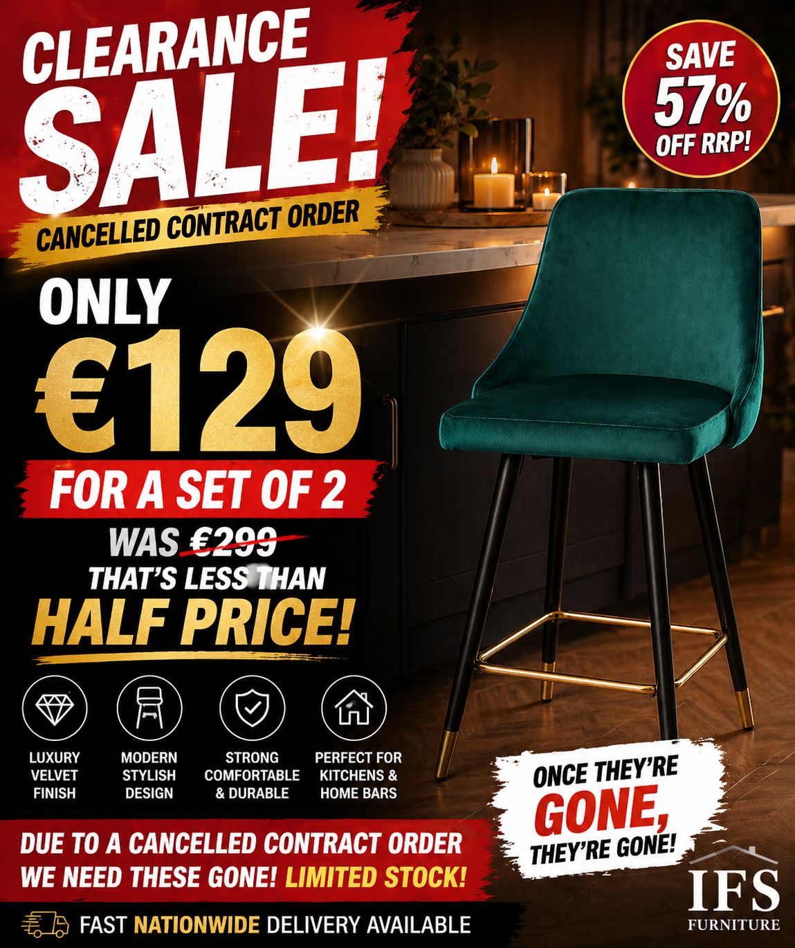 Tuscany bar stool (set of 2)