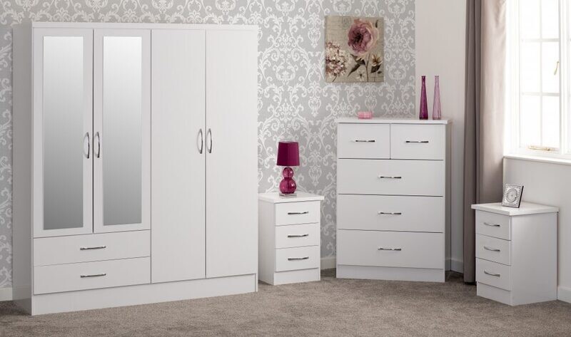 Nevada 4 piece bedroom set (4 door mirror Robe)