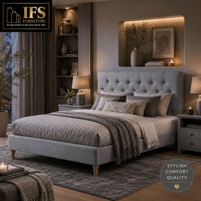 Davina bed ash grey