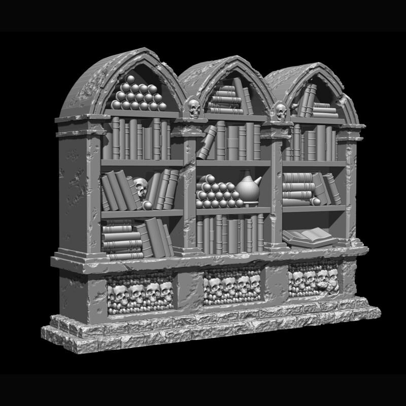 Necromancer Arcane Bookcase Set - STL