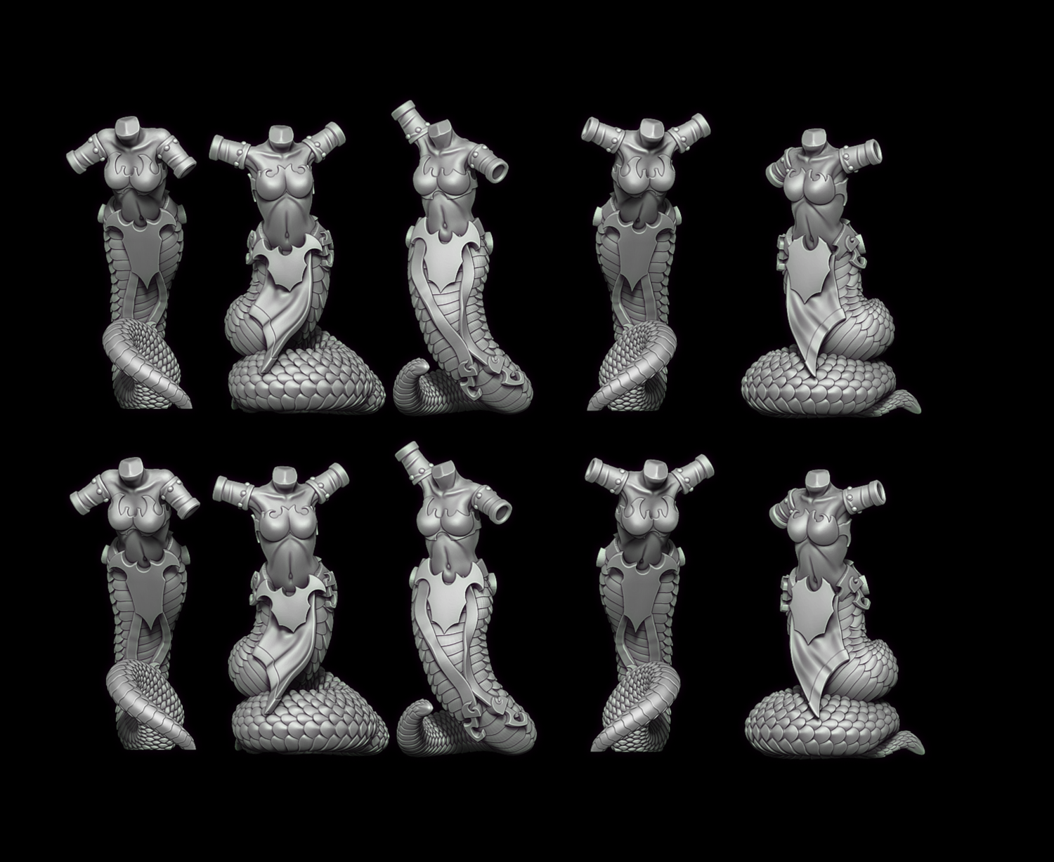 Greek Snake Witch Bodies STL.