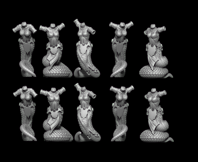 Greek Snake Witch Bodies STL.