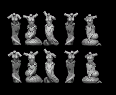 Greek Snake Witch Bodies Resin