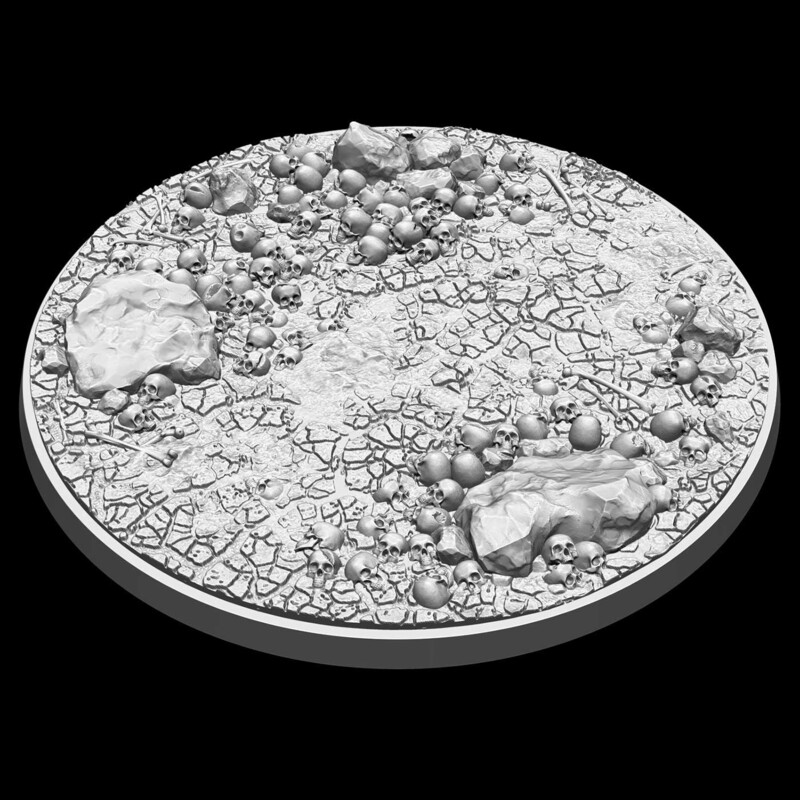 LegendGames 100mm Round Skull Base - STL