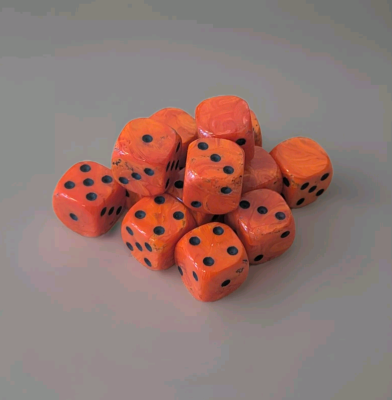 Quality UK Made Dice x 10 - Orange Lava - Custom Six Side