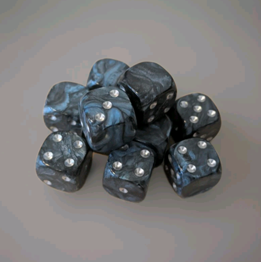 Quality UK Made Dice x 10 - Blue Steal - Custom Six Side