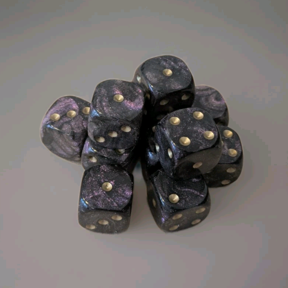 Quality UK Made Dice x 10 - Purple Galaxy - Custom Six Side