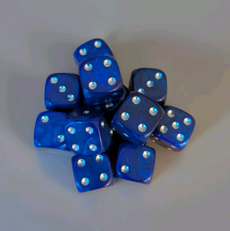 Quality UK Made Dice x 10 - True Blue - Custom Six Side
