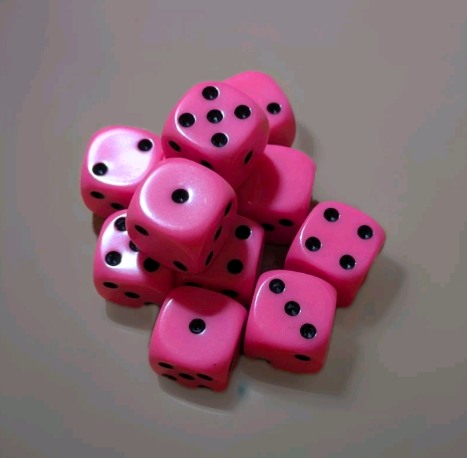 Quality UK Made Dice x 10 - Project Mayhem Pink - Custom Six Side