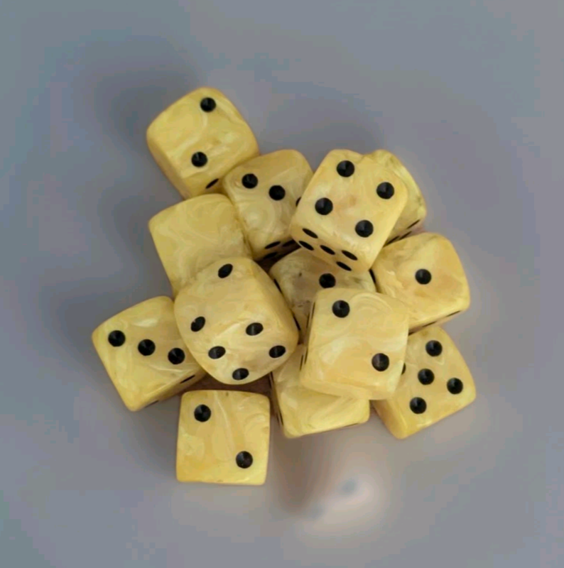 Quality UK Made Dice x 10 - Lemon Curd - Custom Six Side