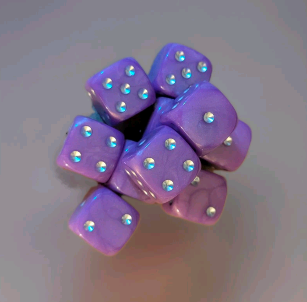 Quality UK Made Dice x 10 - Violets - Custom Six Side