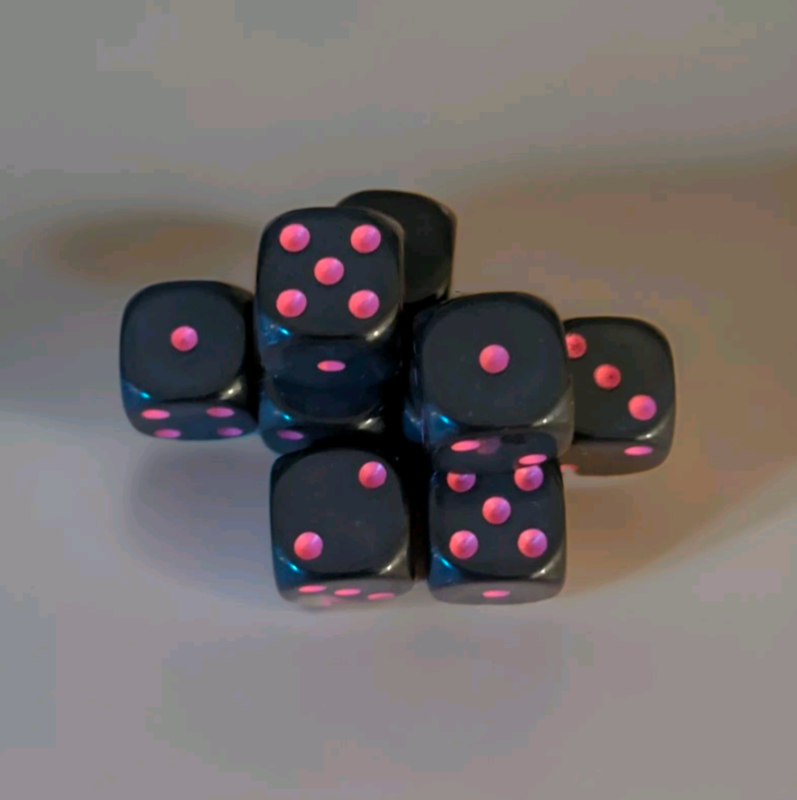 Quality UK Made Dice x 10 - Fight Club Black - Custom Six Side