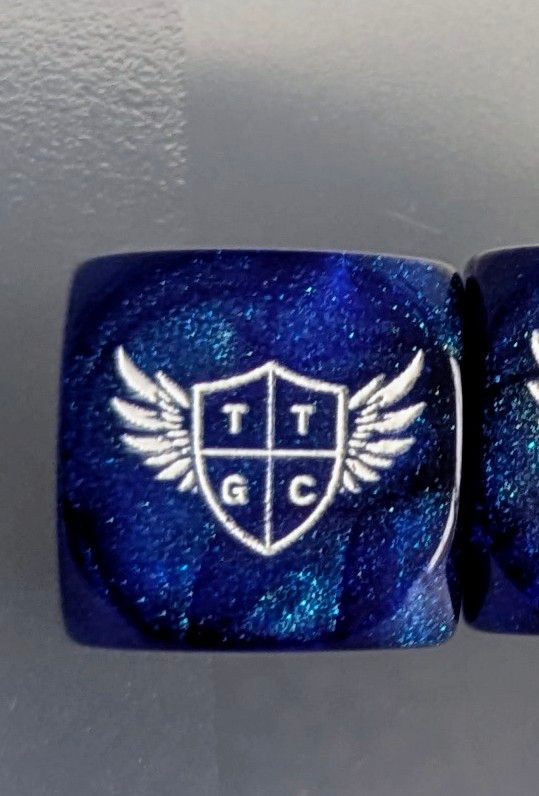 Quality UK Made Dice x 10 - Blue Sparkle - TTGC