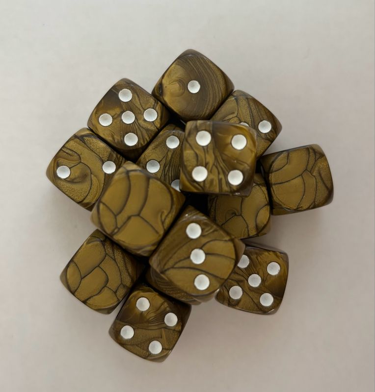 Quality UK Made Dice x 10 - Gold Mine- Custom Six Side