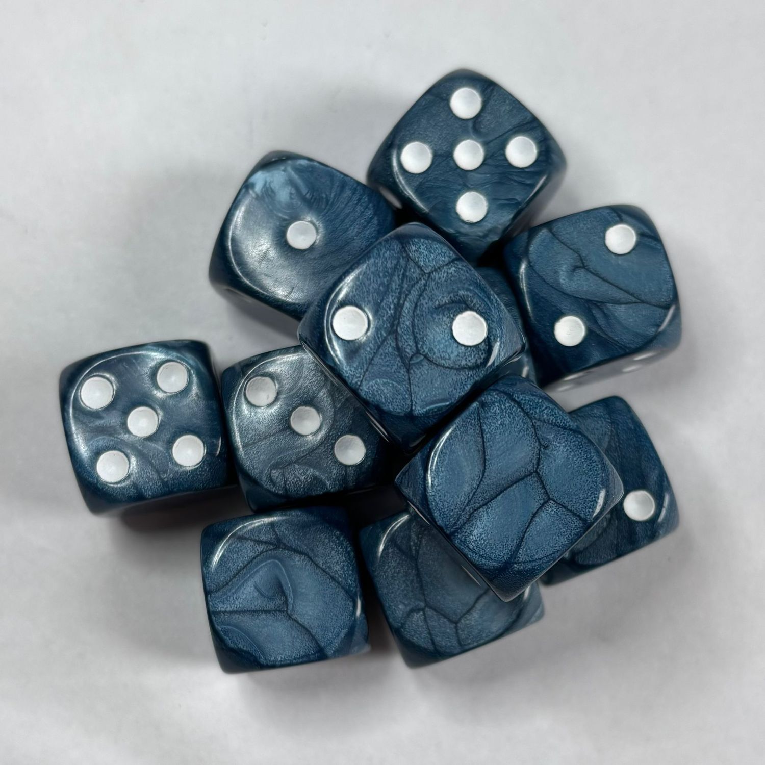 Quality UK Made Dice x 10 - Blue Steel - Custom Six Side