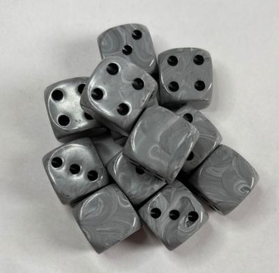 Quality UK Made Dice x 10 - Arcadia Light Grey Black Pips - Custom Six Side