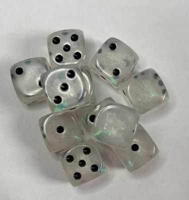 Quality UK Made Dice x 10 - Cosmic Clear - Custom Six Side