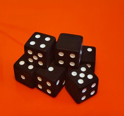 Quality Square Edge Dice x 10 - Black White Classic - Custom Six Side