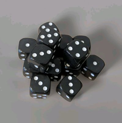 Quality UK Made Dice x 10 - Butler Black - Custom Six Side